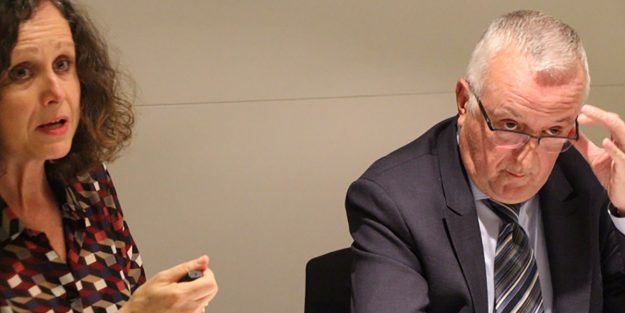 La directora de la Cambra de Comerç, Pilar Escaler, i el president de l'entitat, Miquel Armengol. (Foto- Arxiu ANA) CEA