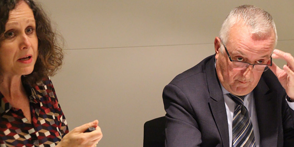 La directora de la Cambra de Comerç, Pilar Escaler, i el president de l'entitat, Miquel Armengol. (Foto- Arxiu ANA) CEA